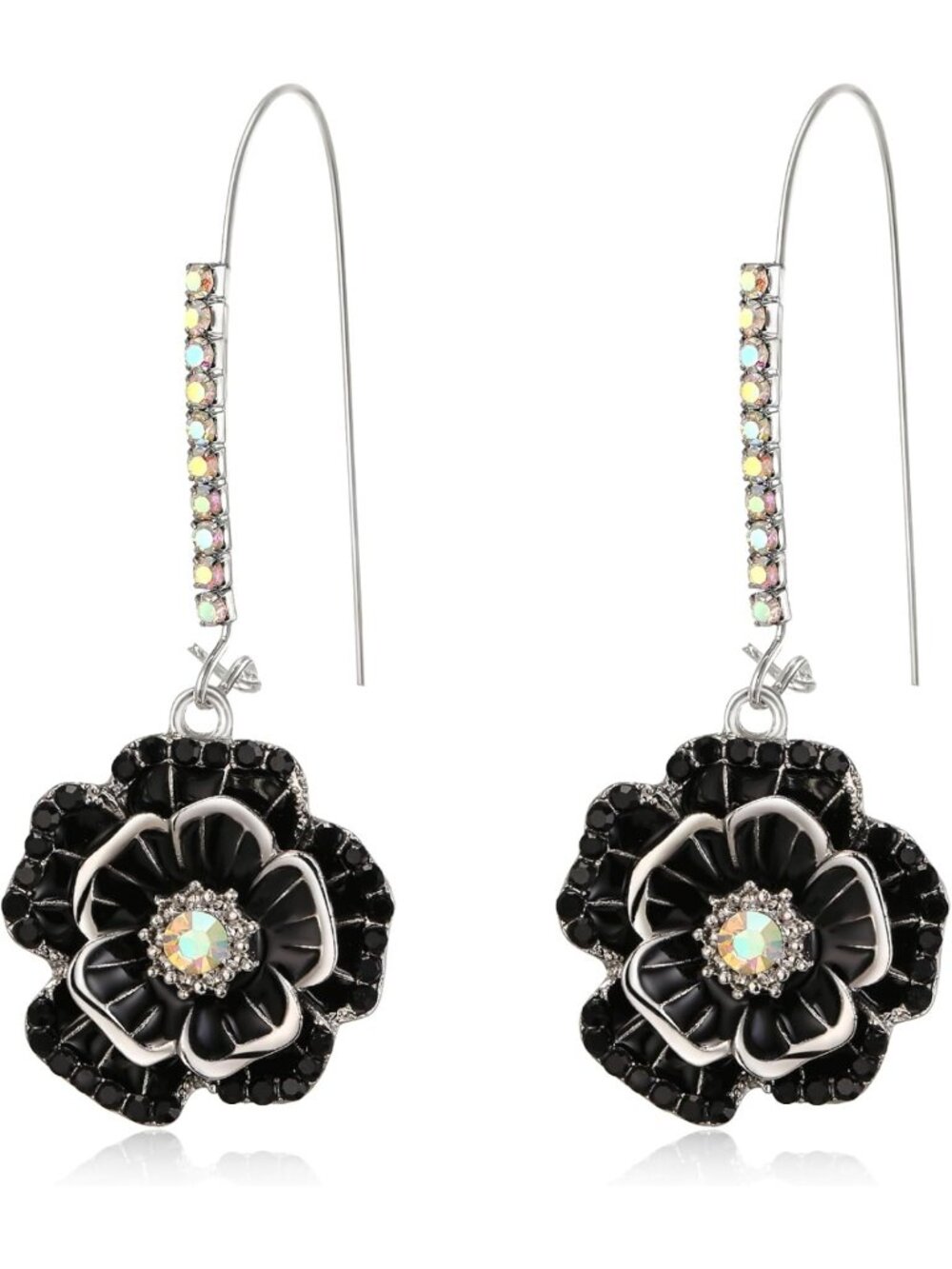 Chic Rose Flower Dangle Earrings for Women | Stylish Hook Design, Perfect Gift